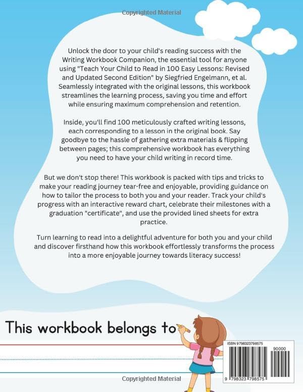 Writing Workbook Companion for Teach Your Child to Read in 100 Easy Lessons by Boost Publishing