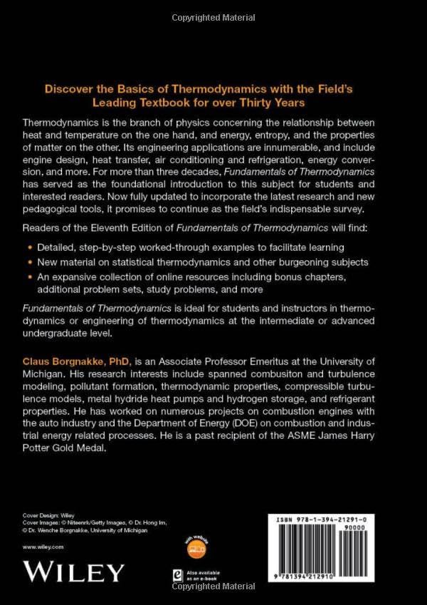 Fundamentals of Thermodynamics by Claus Borgnakke