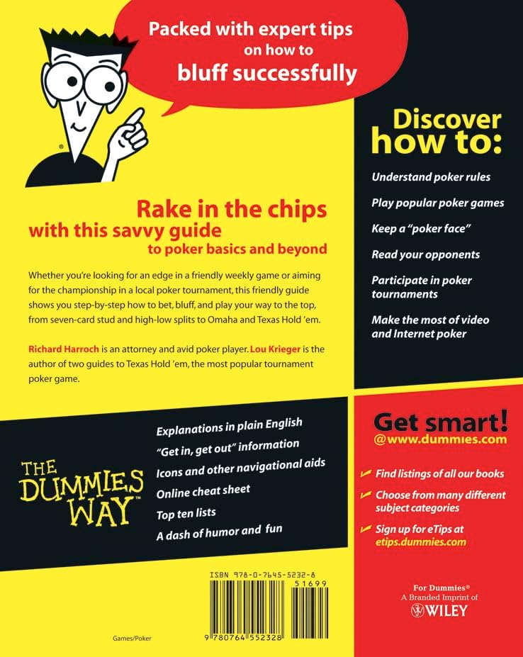 Poker For Dummies by Richard D. Harroch