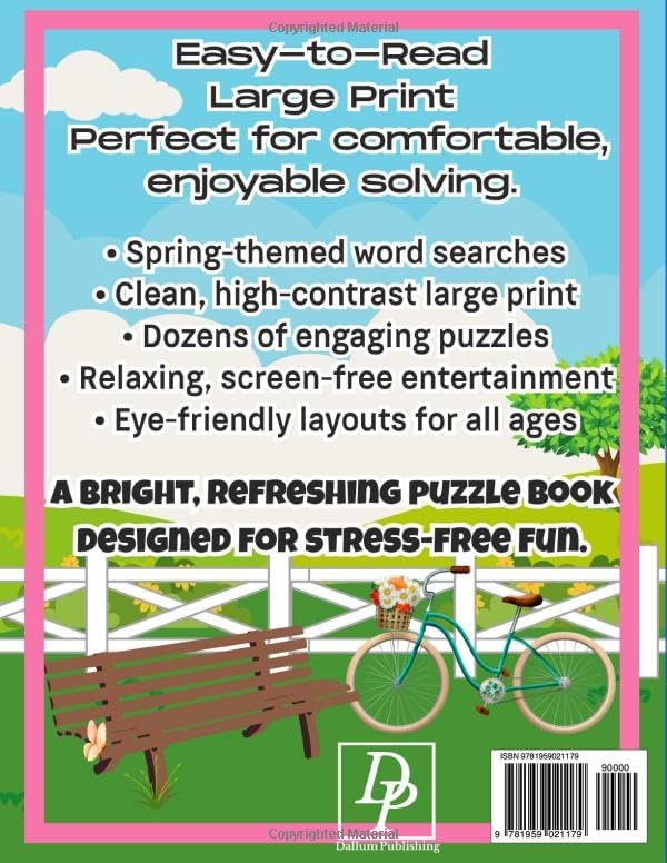 Spring Word Search Large Print Puzzles Word Find Book for Teens, Adults, and Seniors: A Fun Relaxing Celebration of the Season and Memory Boosting ... Relaxing Word Search Collection for Adults) by Maddie Lark