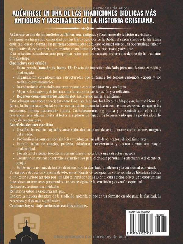 Biblia Apócrifa Etíope En Español Ilustrada (Letra Grande De 18 Fuentes): Los Libros Sagrados Perdidos Del Canon, Incluidos Enoc, Jubileos, Meqabyan, ... Escrituras Ortodoxas Raras (Spanish Edition) by Anonymous