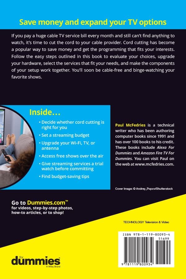 Cord Cutting For Dummies (For Dummies (Business & Personal Finance)) by Paul McFedries