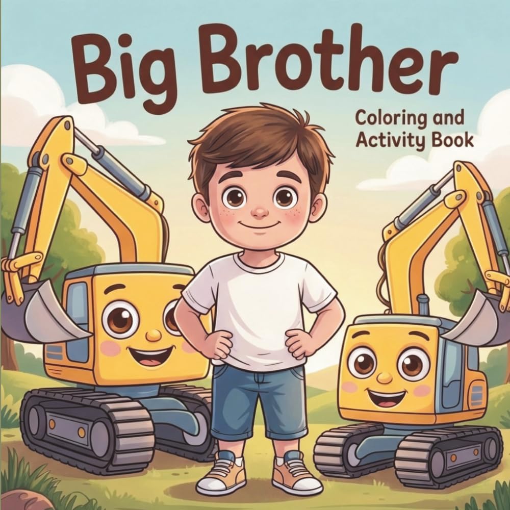 Big Brother Coloring and Activity Book: The Perfect Gift for Big Brothers to Build pride and confidence Through Fun CONSTRUCTION VEHICLES ACTIVITIES ... overcome sibling jealousy and feel loved by Kite Editions