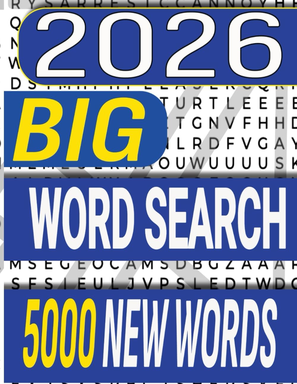 Big word search book: 5,000 New Words – Large Print, One Puzzle per Page, Extra-large puzzle collection, Fun and Relaxing for Seniors and Teens. Word Search Puzzles with Simple Fonts for All Ages. by Simple New Words Pro Publishing