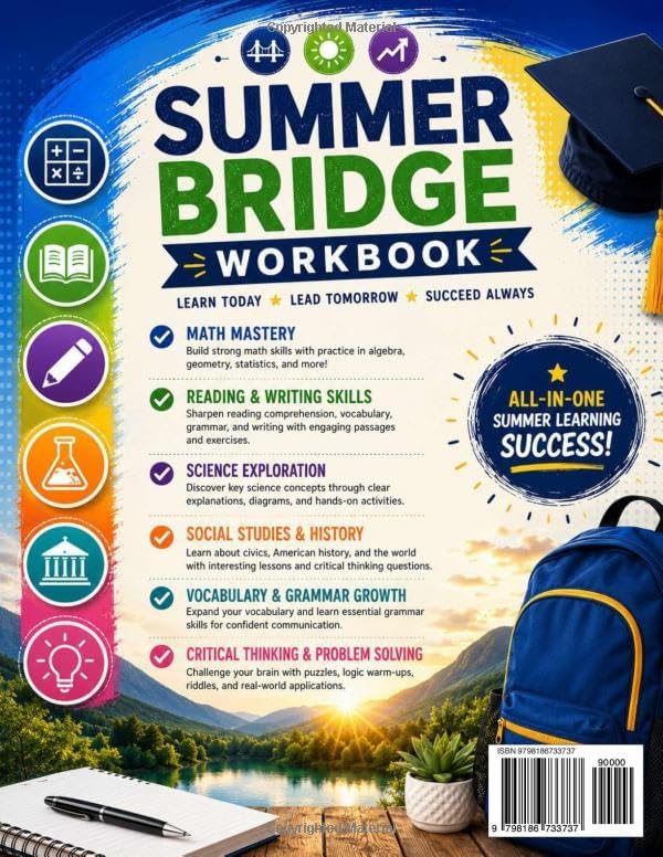 Summer Bridge High School Workbook Grade 9 to 10: A Summer Learning Workbook with Math, Reading Comprehension, Science, Grammar, Vocabulary, Critical ... Loss and Prepare Students for 10th Grade by Dr Crawford Allison