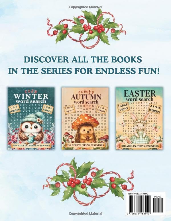 Jumbo Word Search for Seniors, Winter Edition: Extra Large Print Puzzles for Gentle Relaxation, Stress Relief, and Calm Focus on Cozy Winter Nights by Nia Brainy