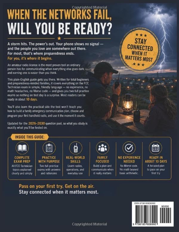 Ham Radio Technician Class License Study Guide 2026-2030: Pass the FCC Amateur Radio Exam on Your First Try, Explained Simply for Beginners and Preppers Who Want Reliable Emergency Communication by Thomas Cahill