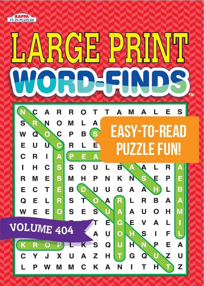 Large Print Word-Finds Word Search Puzzle Book by Kappa Books Publishers