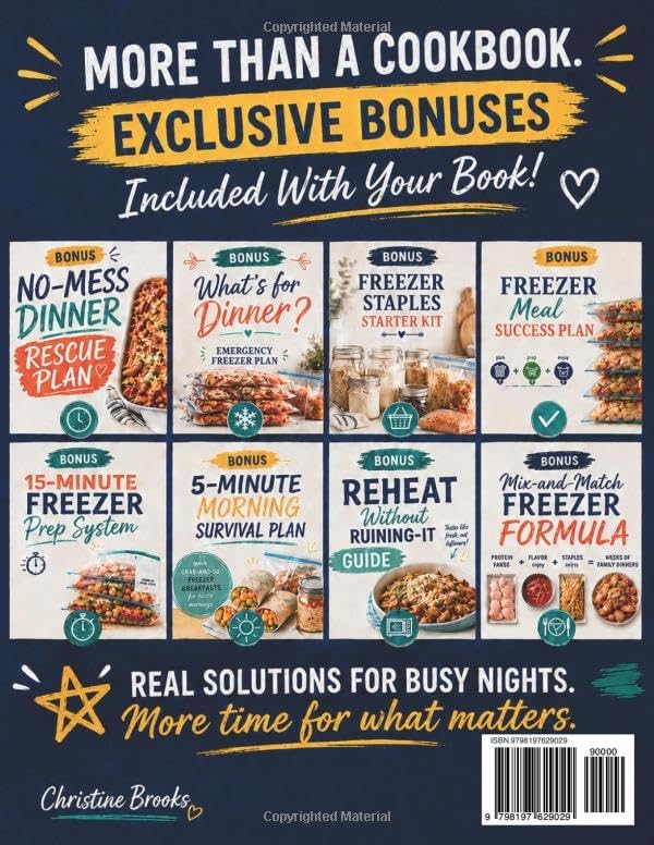 The Freezer Meals Cookbook: Cook Once and Eat for a Month with Easy Dump-and-Go Recipes for Stress-Free Family Dinners | Save Money. Save Time. Eat Healthy by Christine Brooks