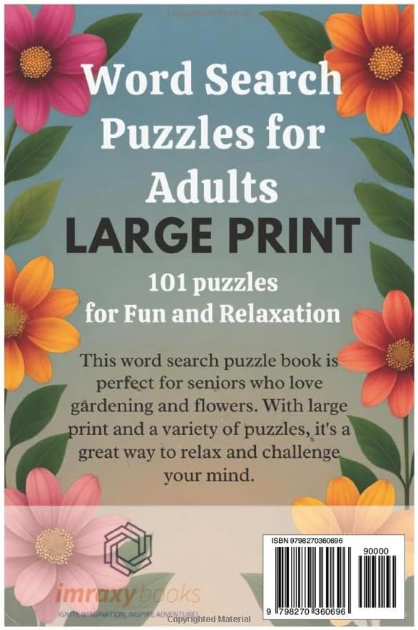 Large Print Word Search Puzzle Book for Seniors Gardening & Flowers: 101 puzzles with Gardening & Flowers Theme by Mr Rakesh Sharma