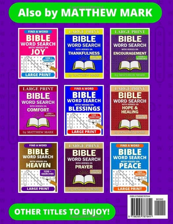 Large Print Bible Word Search – with Verses on Miracles by Matthew Mark