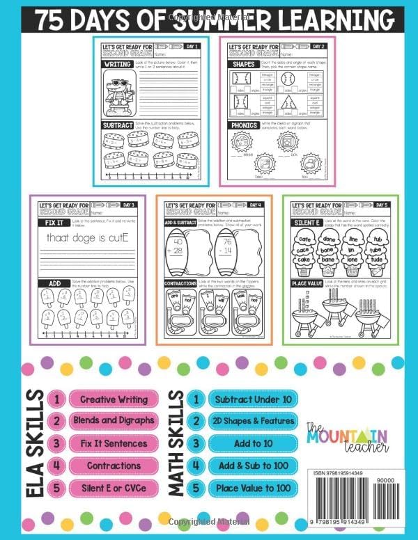 Preparing for Second Grade: Summer Workbook 1st Grade to 2nd Grade (Getting Ready for School Summer Workbooks) by Emily Kelly M.Ed