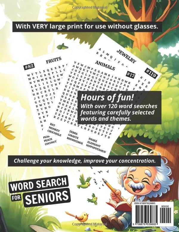 LARGE PRINT WORD SEARCH BOOKS FOR SENIORS - NO NEED FOR GLASSES: JUMBO GAMES PUZZLE - EASY TO READ - THERAPEUTIC GAME FOR MEMORY AND CONCENTRATION FOR OLDER ADULTS, ELDERLY, OR CHILDREN by Smartly Brain