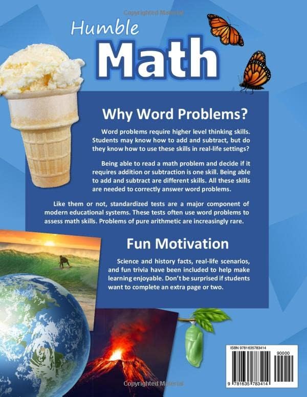 Humble Math – Word Problems: 2nd Grade / 3rd Grade (Ages 7-9) Addition and Subtraction Focused: Real-Life Numbers and Daily Practice Questions ... to make story problems fun for students. by Humble Math