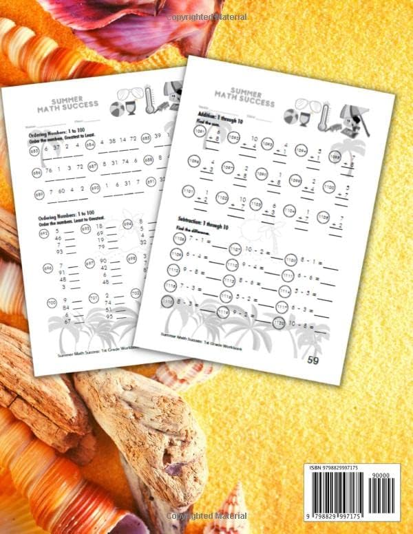 Summer Math Success: 1st Grade Summer Math Workbook: 6 Months of Worksheets: Numeration, Counting, Addition and Subtraction Workbook for Kids with Answers by All_Seasons_Math Teachers Publishing