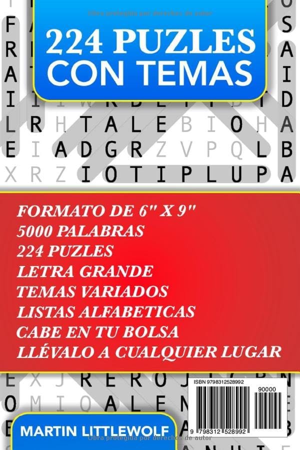 Sopa de Letras en Español - Letra Grande: 5000 Palabras - 224 Puzles - Para Adultos, La Abuela, Adolescentes, y Todos - Spanish Word Search Book Large ... Palabras Para Adultos) (Spanish Edition) by Martin Littlewolf