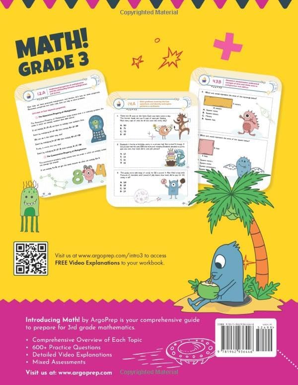 Introducing MATH! Grade 3 by ArgoPrep: 600+ Practice Questions + Comprehensive Overview of Each Topic + Detailed Video Explanations Included | 3rd Grade Math Workbook by ArgoPrep