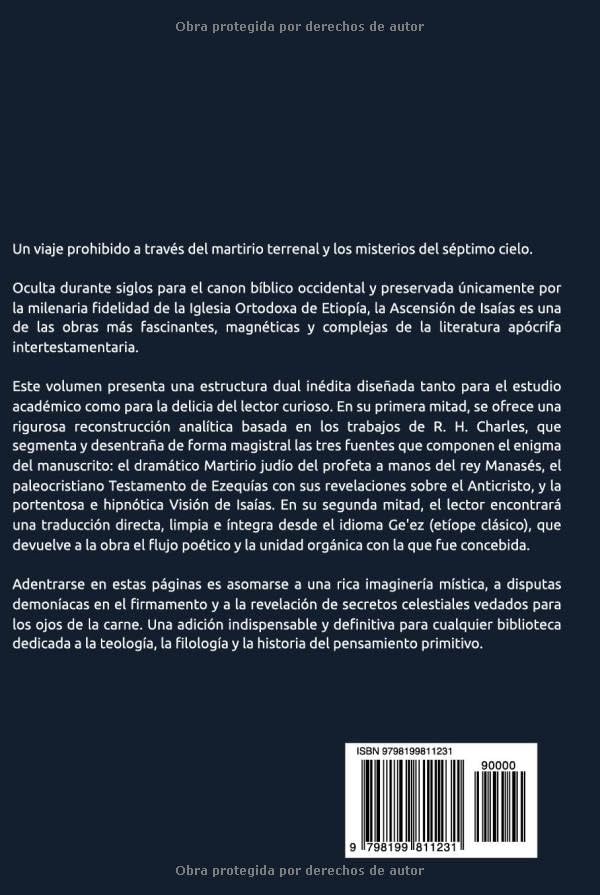 Ascensión de Isaías: Edición Crítica y Reconstrucción Analítica: Versión desde R. H. Charles y Traducción Directa Completa del Idioma Ge'ez (Etíope Clásico) (Spanish Edition) by Anónimo