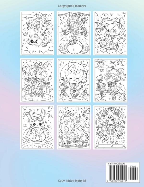 Creepy Fantasy Kawaii Pastel Goth Coloring Book: Cute and Creepy Horror Gothic Coloring Pages for Adults (Pastel Goth Coloring Series) by Leriza May