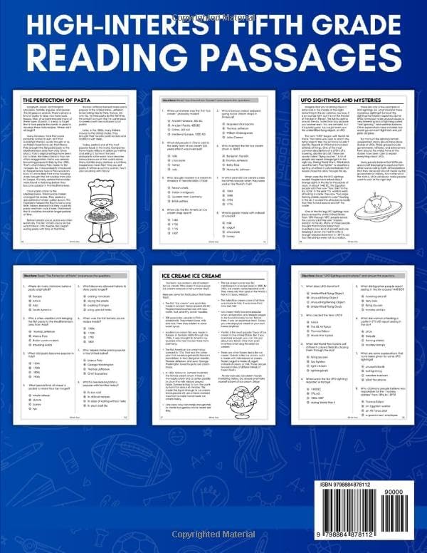 5th Grade Reading Comprehension Workbook: Reading Passages for Kids 10-11, Grade 5 Reading Workbook with Passages that Build Comprehension (Reading Workbooks Elementary) by Shelly Rees