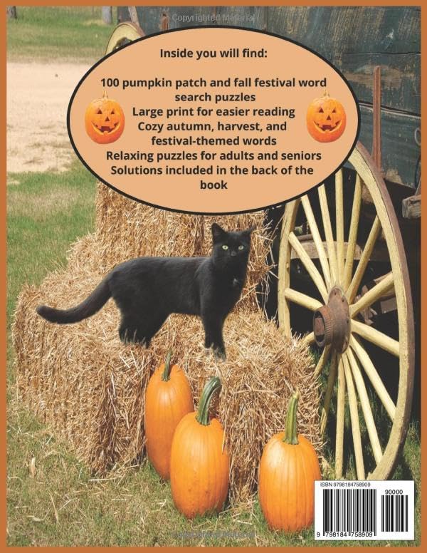 Pumpkin Patch & Fall Festival Word Search Puzzle Book: 100 Large Print Puzzles for Adults & Seniors by Brian McClanahan