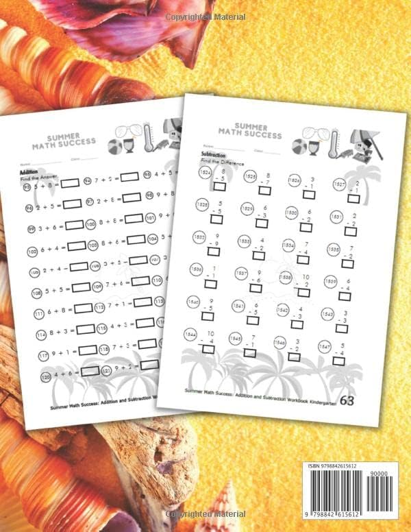 Summer Math Success: Simple Addition Workbook Grade K-1: Single Digit Addition Workbook: Kids Ages 5-7 (Answer Key Included) by All Seasons Math