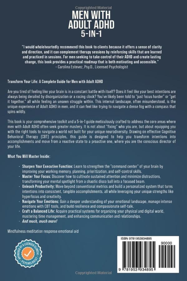 Men with Adult ADHD 5-in-1: Master Focus, Productivity, and Your Emotions with CBT Tools to Improve Executive Function, Organization, Time Management and Relationships (Order Within Chaos) by Jaren Knox