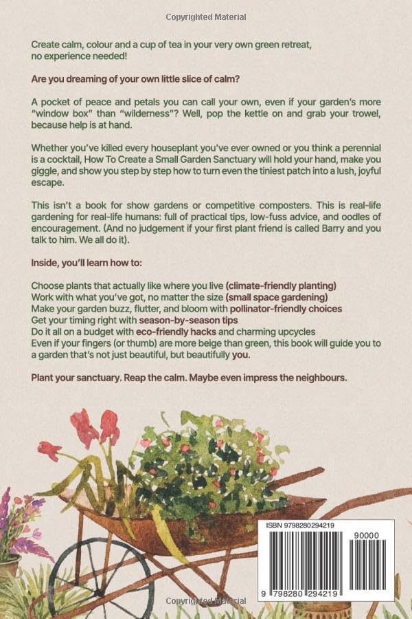How to Create a Small Garden Sanctuary: Transform Small Gardens with Water, Petals & Wild Ideas No Experience Needed by R C Brook