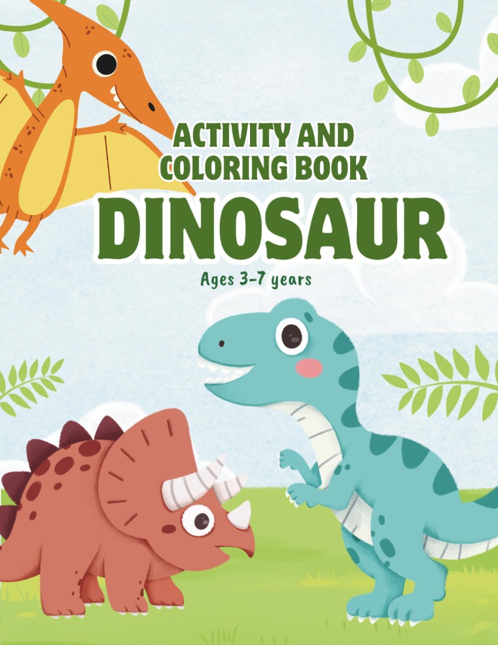 Dinosaur Activity and Coloring Book for Kids | A Dinosaur Activity Adventure | Ages 3-7 | Brain Games | Dino gift for boys and girls: Simple Shapes, ... | Activity Book for Kids | Mazes and Coloring by Jenny Shabi