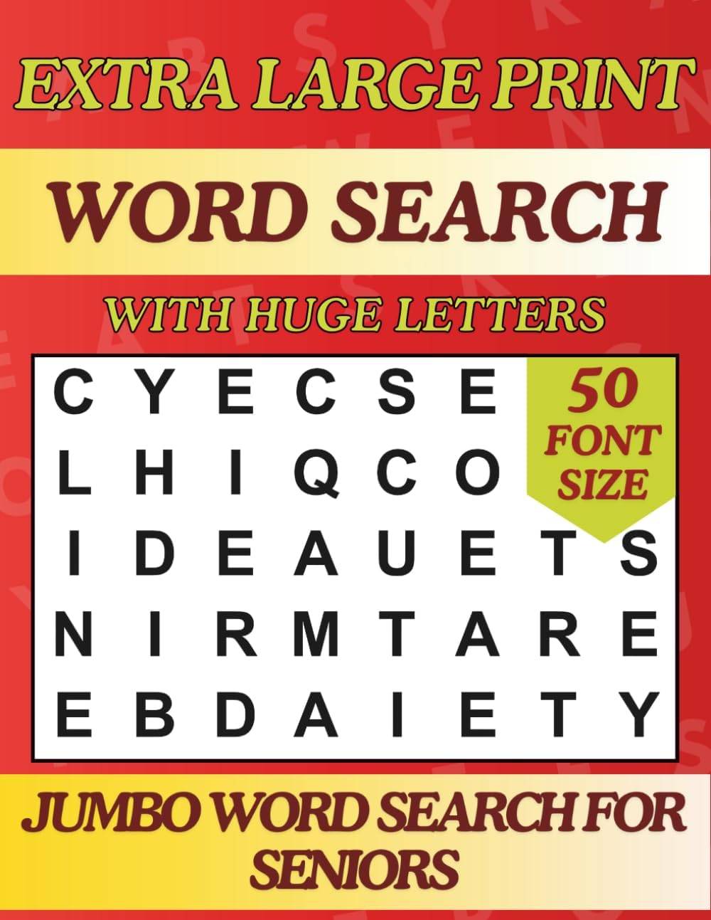 Extra Large Print Word Search for Seniors and Adults: Jumbo Word Find Book with Themed Puzzles and Huge Letters (Big 50 Pt Font Size) (Extra Large ... Letters To Have Fun And Relax (50 Font Size)) by Happytude Press