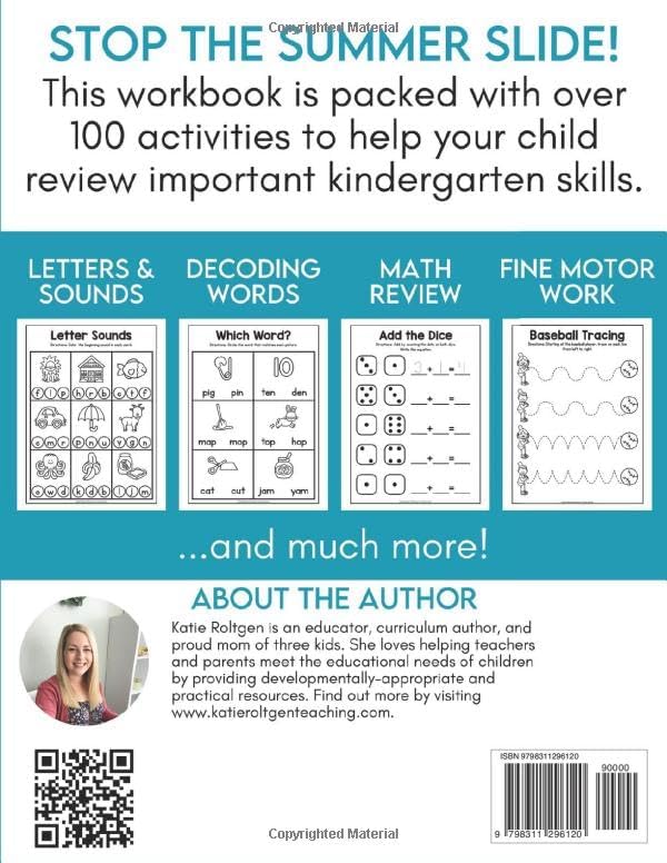 Kindergarten Summer Workbook: Kindergarten Reading, Math, Writing, and Tracing Practice by Katie Roltgen