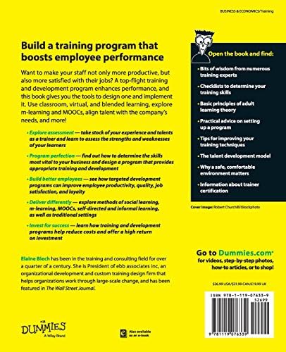 Training & Development For Dummies by Elaine Biech
