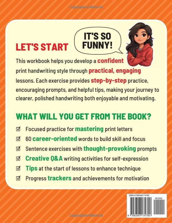 Print Handwriting Workbook for Teens: Practical Exercises to Develop a Confident Print Handwriting Style by Justin Du