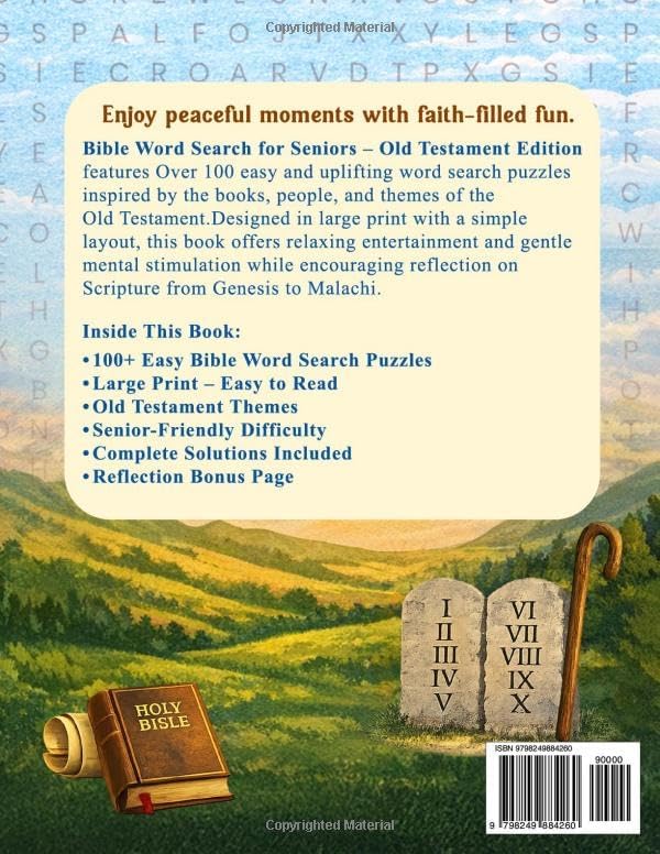 Bible Word Search for Seniors – Old Testament Edition Large Print from Genesis to Malachi by Secret Blue