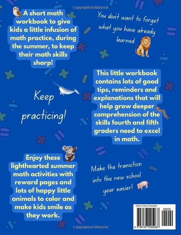 A Little Infusion of Math : Workbook #1: 10-Day Summer Math Practice for 4th and 5th Grade Level Learners by Connie Giles