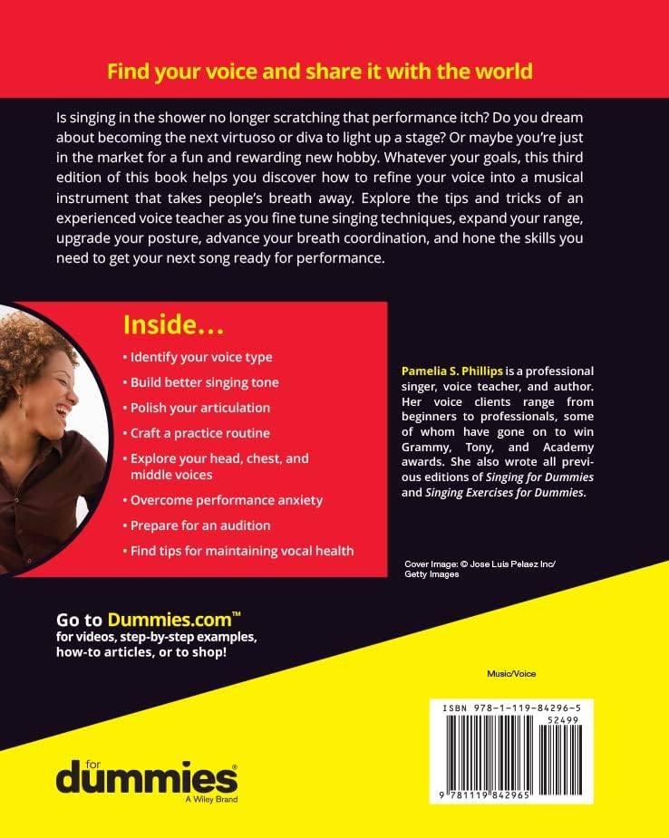 Singing For Dummies by Pamelia S. Phillips