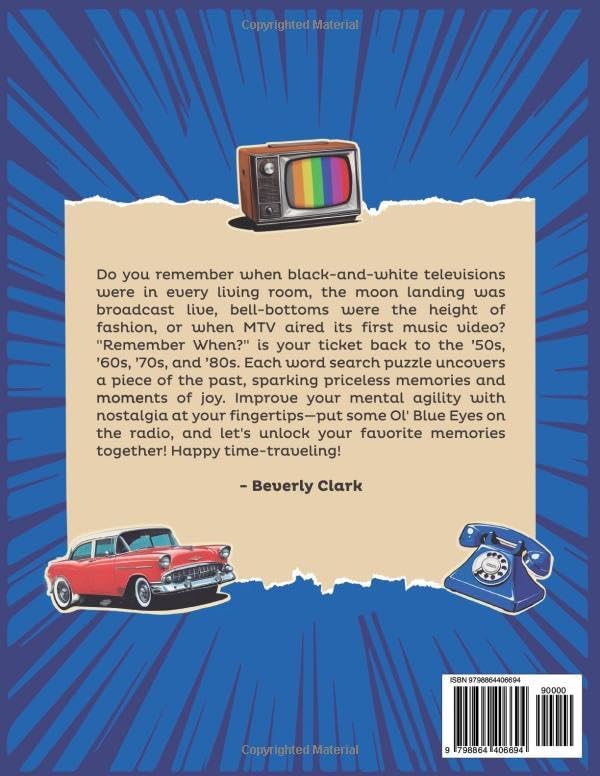 Remember When? Word Search: Delightfully Nostalgic Large Print Wordfind Puzzles for Adults and Seniors - Relax with Retro Brain Games! (Gifts for Women & Men) by Beverly Clark