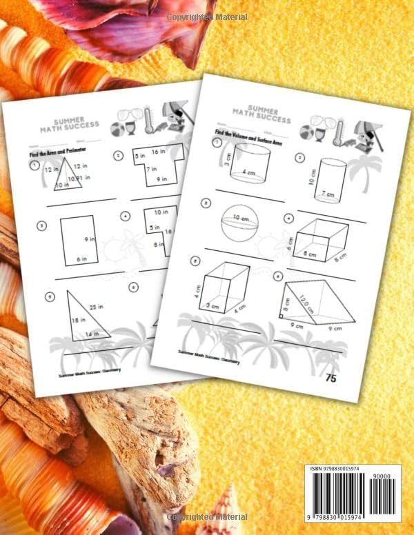 Summer Math Success: Geometry Workbook Grade 4 to Grade 7: Area, Perimeter, Circumference, Volume and Surface Area Workbook with Answers by All_Seasons_Math Teachers Publishing