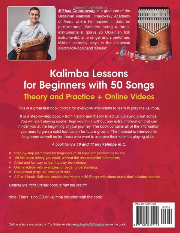 Kalimba Lessons for Beginners with 50 Songs: Theory and Practice + Online Videos by Open White Book