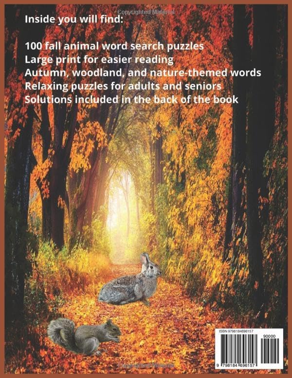 Fall Animals Word Search Puzzle Book: 100 Large Print Puzzles by Brian McClanahan