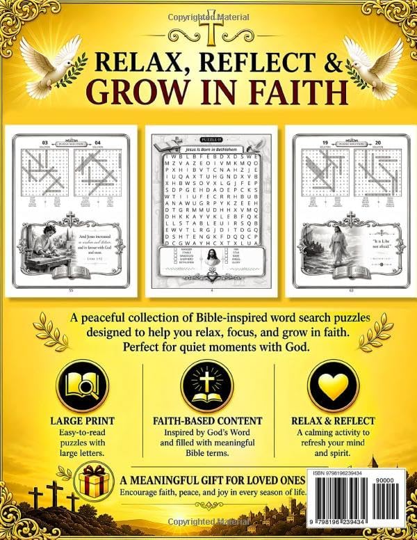 Bible Word Search - Life of Jesus: Large Print Puzzles for Adults and Seniors with Inspirational Scriptures and Solutions by Grace & Light Studio