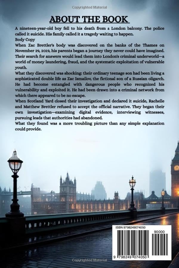DEATH IN LONDON: The Zac Brettler Investigation and A Family's Search for Truth" by VENTRIL PRESS