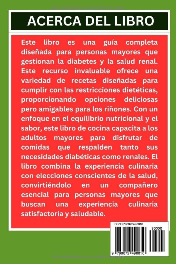 LIBRO DE COCINA DE DIETA RENAL PARA DIABETES PARA PERSONAS MAYORES: Desbloquee una salud óptima con recetas bajas en sodio, fósforo, potasio y ... y llenas de sabor (Spanish Edition) by Antonio Manuel