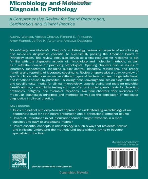 Microbiology and Molecular Diagnosis in Pathology: A Comprehensive Review for Board Preparation, Certification and Clinical Practice by Audrey Wanger