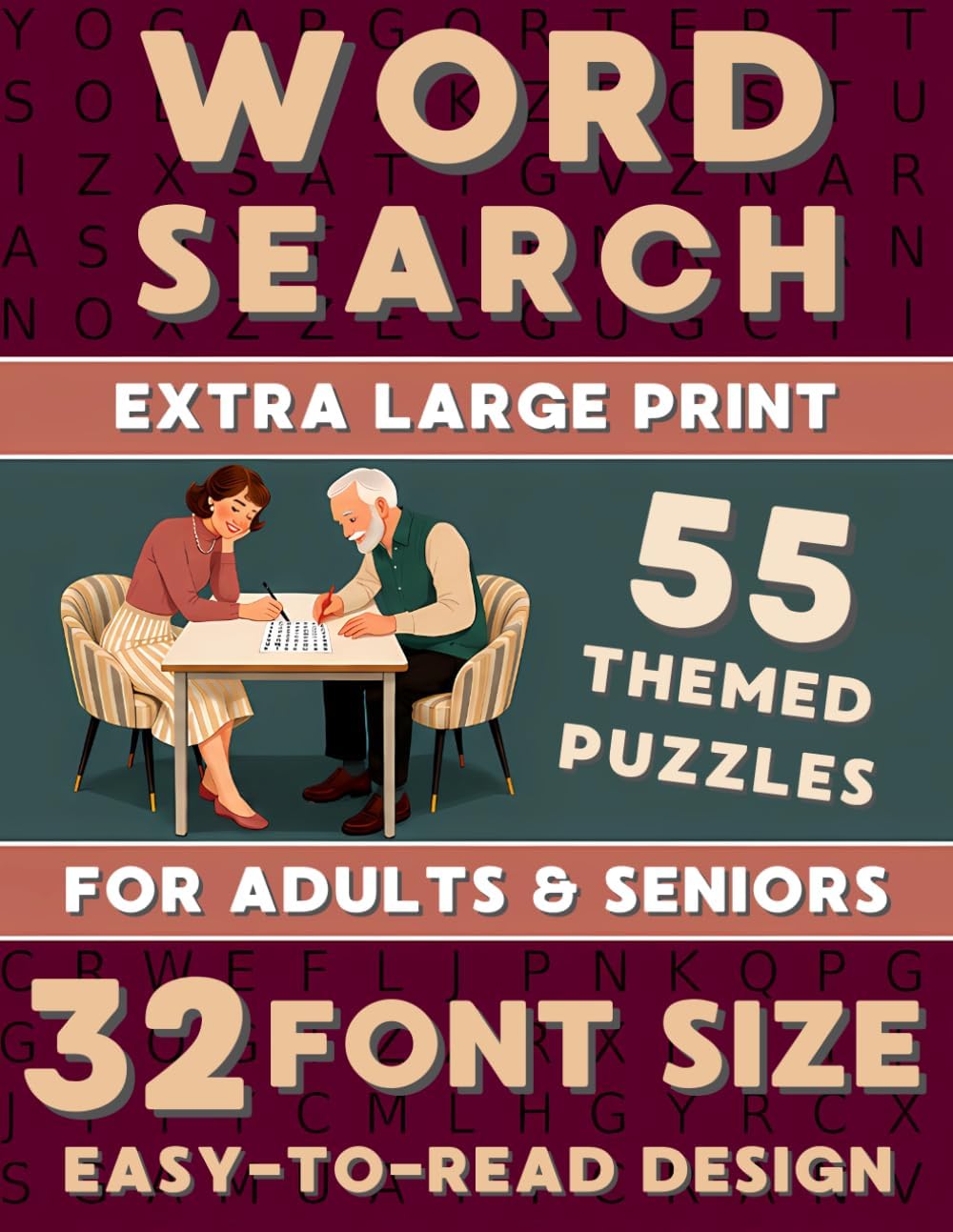 Extra Large Print Word Search Book "Easy-to-Read Design" for Adults & Seniors.: 32 Fond Size Word Wide Range Themed Puzzles with Full Solutions. by BY THE WINDOW PRODUCTION