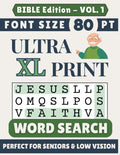 Ultra XL 80-pt Print Bible Word Search (VOL. 1): Designed for Seniors | 60 Bible Themed Puzzles | 8.5x11 Inches | Thoughtful Gift for Parents, Grandparents & Loved Ones (Ultra XL Print Word Search) by SG Books