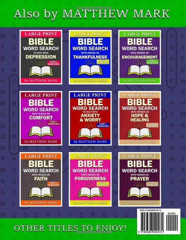 Large Print Bible Word Search – with Verses on Grief and Loneliness (Large Print Bible Word Searches) by Matthew Mark