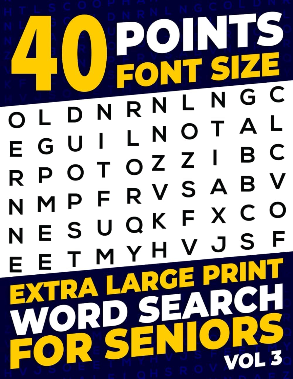 40 Points Font Size Extra Large Print Word Search for Seniors: Easy Word Search Puzzles for Seniors who has Vision Problems | Vol 3 by Firefly Press
