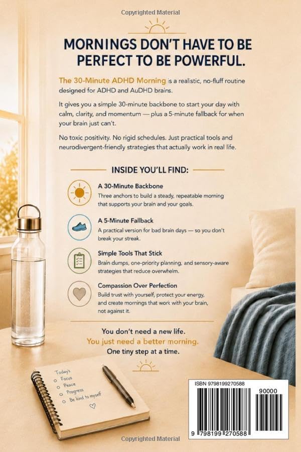 The 30-Minute ADHD Morning: A Realistic Adult ADHD Routine with a 5-Minute Fallback for Bad Brain Days (ADHD Resets) by a RNDM Guide