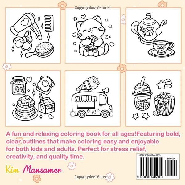 Big And Bold: Simple and Stress-Relieving Coloring Book for Kids and Adults with Big, Easy Pages. Color Adorable Animals, Flowers, and Familiar Objects! by Kim Mansamer